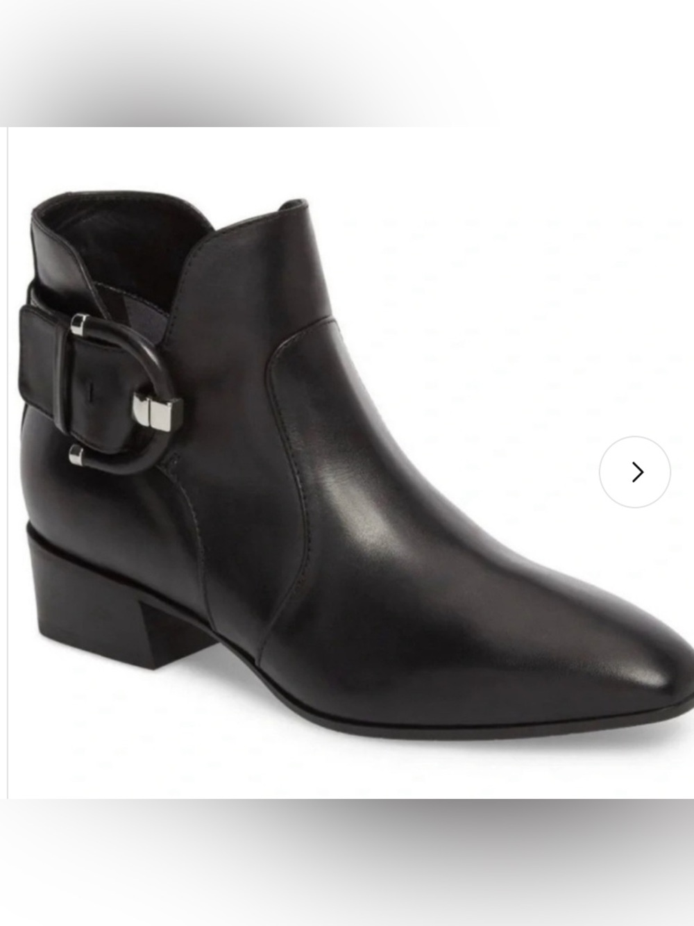 Aquatalia Black Leather Buckle Ankle Boots 9